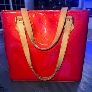 Authentic Preloved Red Louis Vuitton Vernis Houston Handbag